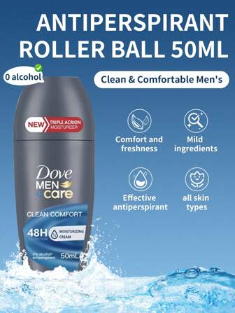 Dove Men + Care Clean Comfort 48H Protection Anitiperpirant Roll On 50ml