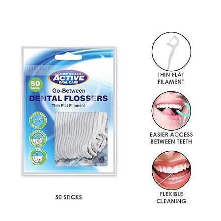 Beauty Formulas Active Go Between Dental Flossers 50 sticks