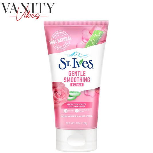St. Ives Gentle & Smooth Scrub Rose Water & Aloe Vera 170g Soothing & Hydrating Face Scrub