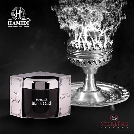 Hamidi Bakhoor Black Oud 70g - Premium Arabic Incense Chips for Long Lasting Strong Oud Fragrance Home Aroma
