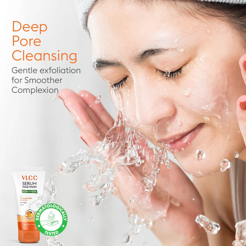 VLCC Acne Defense Serum Face Wash with Salicylic Acid & Orange Peel 150ml