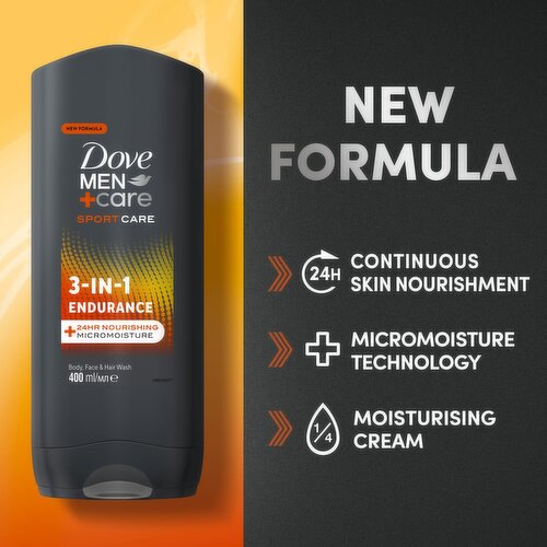 Dove Men+Care Sport Care 3-in-1 Endurance Body Face & Hair Wash 400ml