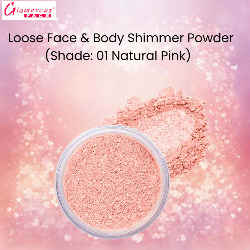 Glamorous Face Loose Face & Body Shimmer Powder (Shade: 01 Natural Pink)