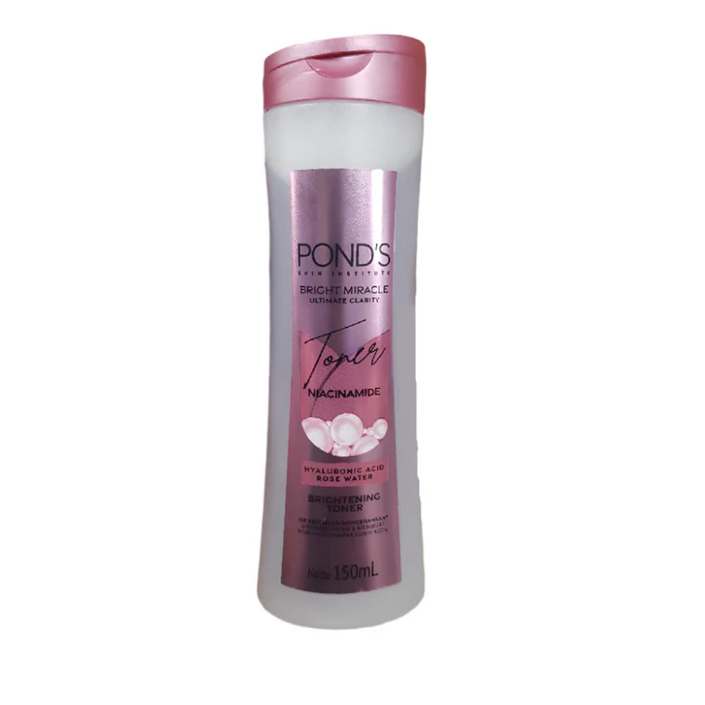 PONDS Pond’s Bright Miracle Ultimate Clarity Toner 150ml - Niacinamide, Hyaluronic Acid & Rose Water Brightening Toner for Cl