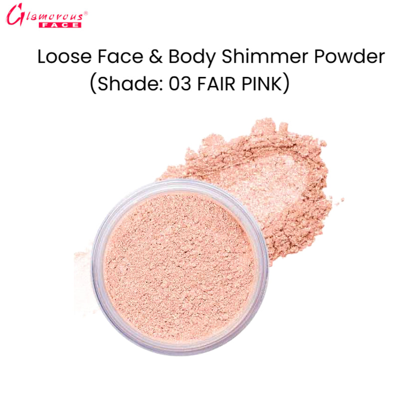 Glamorous Face Loose Face & Body Shimmer Powder (Shade: 03 Fair Pink)