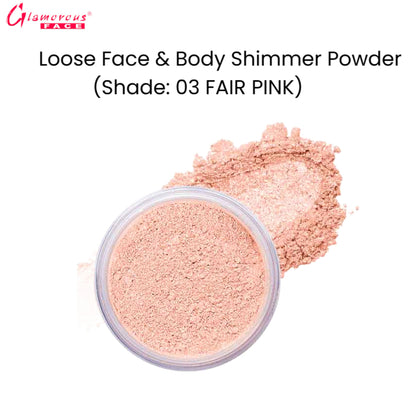 Glamorous Face Loose Face & Body Shimmer Powder (Shade: 03 Fair Pink)