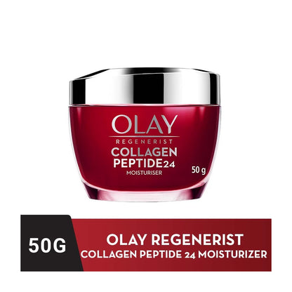 Olay Regenerist Peptide 24 Collagen Peptide Moisturiser 50g – 10X More Collagen Peptides, Fragrance Free Anti-Aging Cream