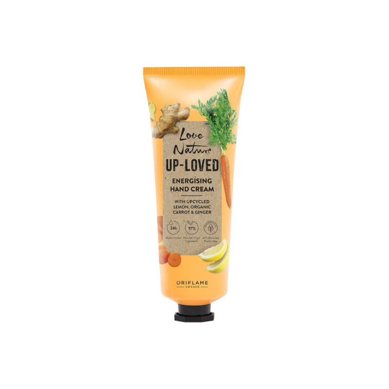Oriflame Love Nature Up Loved Energising Hand Cream with Upcycled Lemon, Organic Carrot & Ginger 75ml