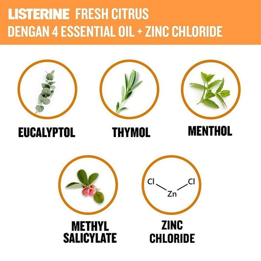 Listerine Fresh Citrus Mouthwash 250 ml Fresh Breath & Oral Care Protection