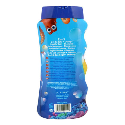 Lorenay Disney Finding Dory 2-in-1 Bubble Bath & Shampoo 475ml - Gentle Kids Hair & Body Wash for Soft Cleansing, Tear-Free F