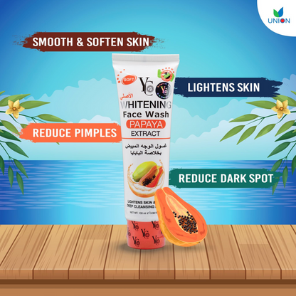 YC Whitening Papaya Extract Face Wash 100 ml Brightening, Deep Cleansing & Fresh Glow
