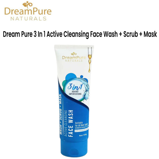 Dream Pure 3 In 1 Active Cleansing Face Wash + Scrub + Mask