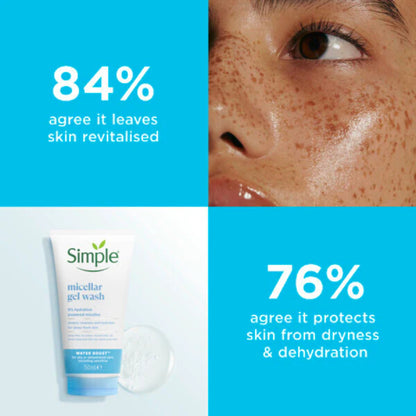 Simple Water Boost Micellar Facial Gel Wash 150 ml Hydrating Cleanse & Refreshing Care