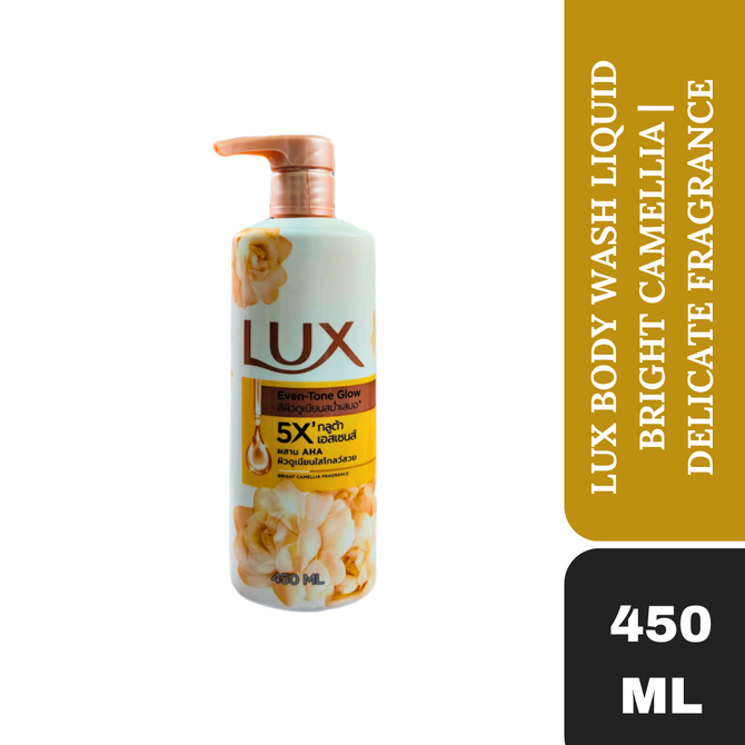 Lux Even-Tone Glow Bright Camellia Fragrance Body Wash 450ml – Brightening Shower Gel for Smooth, Radiant & Even Tone Skin