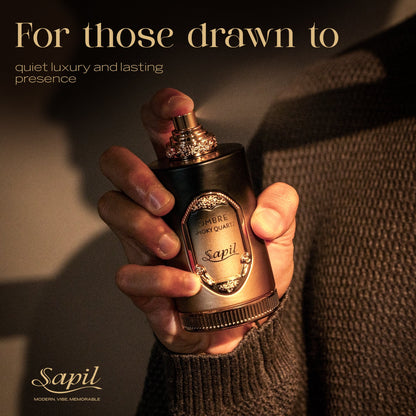 Sapil Ombre Smoky Quartz Eau de Parfum for Men & Women 100ml - Long Lasting Smoky Woody Fragrance Perfume with Warm Amber Not