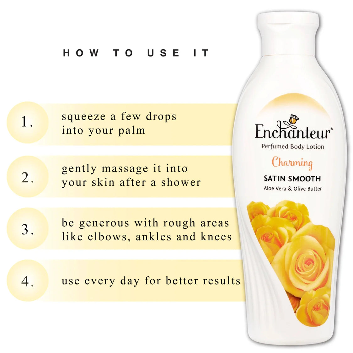 Enchanteur Charming Perfumed Body Lotion 100ml - Deep Moisturizing Floral Fragrance Lotion for Soft, Smooth & Radiant Skin Da
