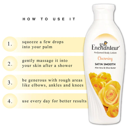 Enchanteur Charming Perfumed Body Lotion 100ml - Deep Moisturizing Floral Fragrance Lotion for Soft, Smooth & Radiant Skin Da