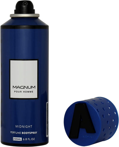 Armaf Magnum Pour Homme Midnight Perfume Body Spray 200ml Masculine Bold & Fresh Fragrance