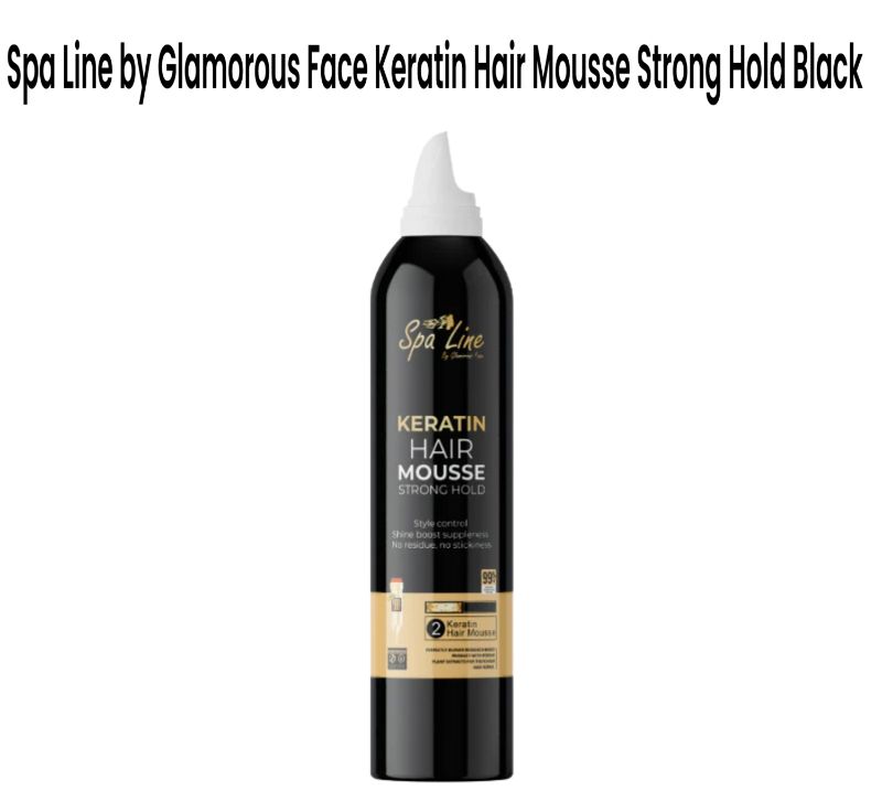 Spa Line By Glamorous Face Keratin Hair Mousse Strong Hold Black
