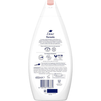 Dove Floreale Moisturizing Shower Gel 450ml – Floral Scented Gentle Hydrating Body Wash for Soft & Smooth Skin