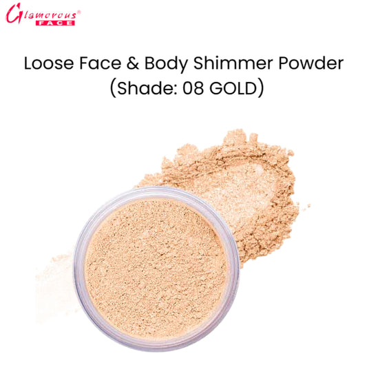 Glamorous Face Loose Face & Body Shimmer Powder (Shade: 08 Gold)