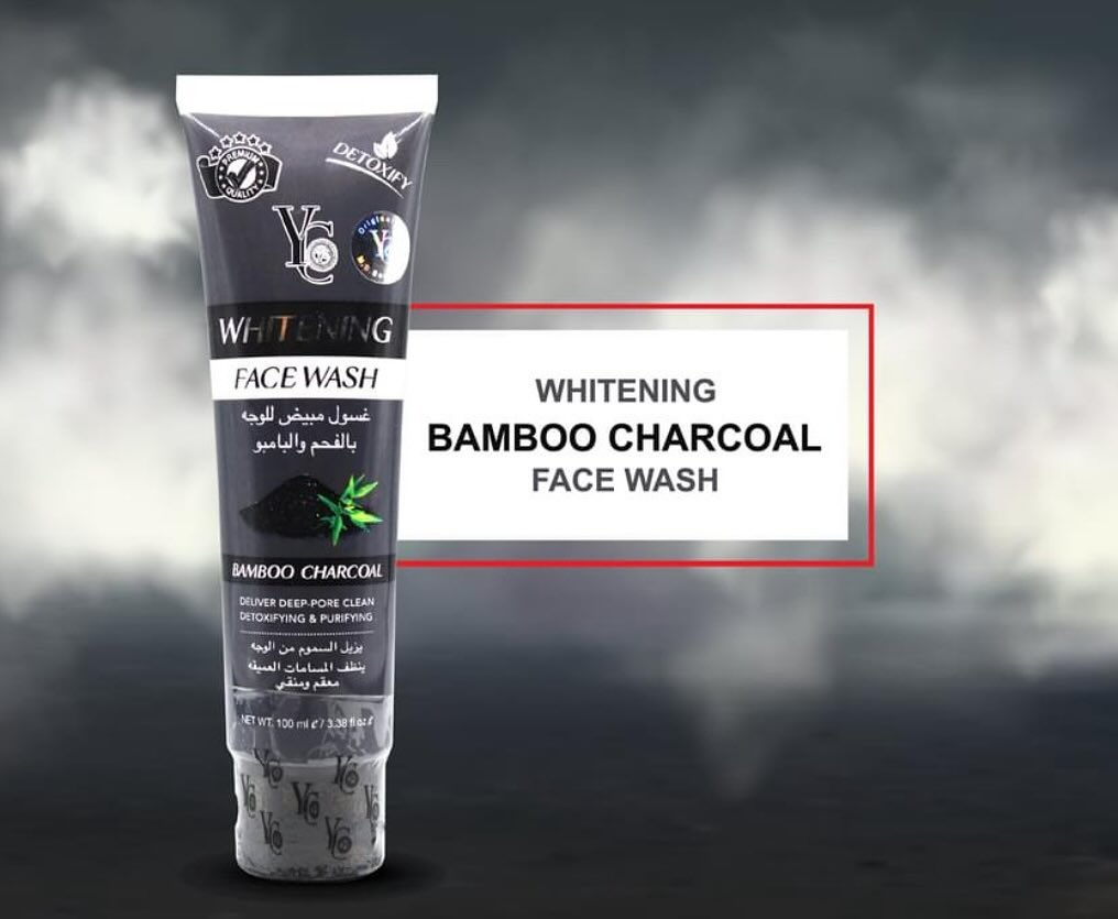 YC Whitening Bamboo Charcoal Face Wash 100 ml Deep Cleansing, Brightening & Oil Control