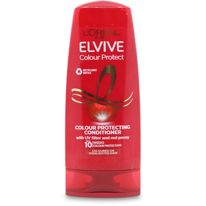 L’Oréal Paris Elvive Colour Protect Conditioner 200ml – Colour Protecting with UV Filter & Red Peony for Vibrant Hair