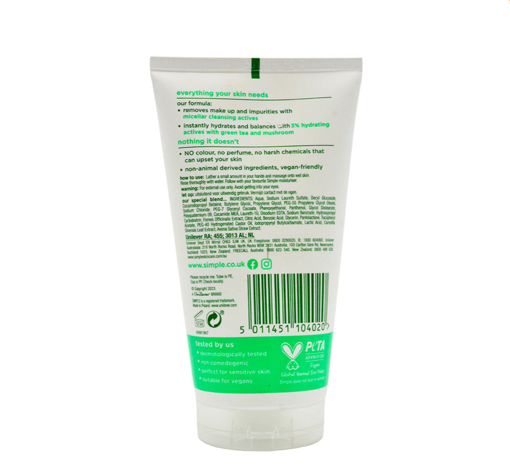 Simple Age Resisting Facial Wash Regeneration 150 ml Anti Aging Cleanse & Skin Revitalizing Care