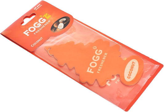 Fogg Coconut Paper Air Freshener - Long Lasting Tropical Fresh Hanging Fragrance for Car, Room & Wardrobe
