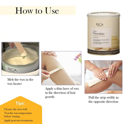Rica White Chocolate Liposoluble Wax For Dry Skin  800ML