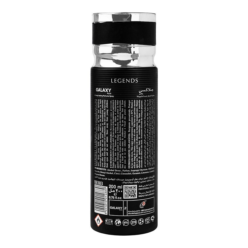 Galaxy Concept Legends Perfume Spray Pour Homme 200ml – Long Lasting Men’s Fragrance Body Mist for Fresh & Bold Scent