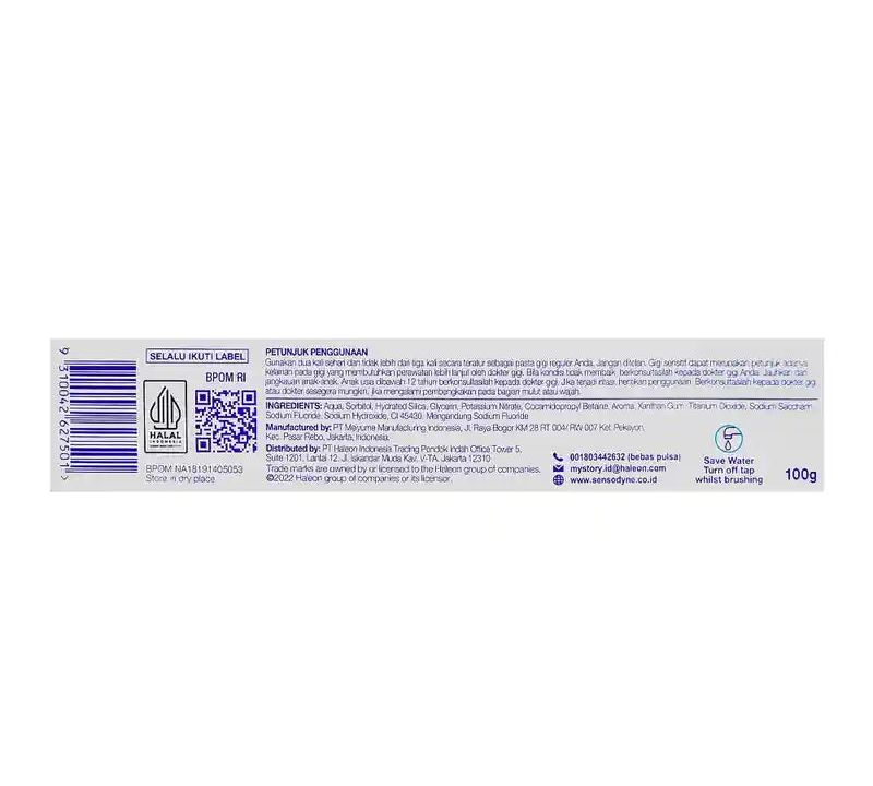 Sensodyne Original Toothpaste 100g Triple Cleaning Action 24-Hour Sensitive Teeth Protection Halal Formula
