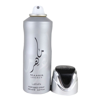 Lattafa Maahir Legacy Perfumed Body Spray 200 ml Long-Lasting Freshness & Luxurious Scent
