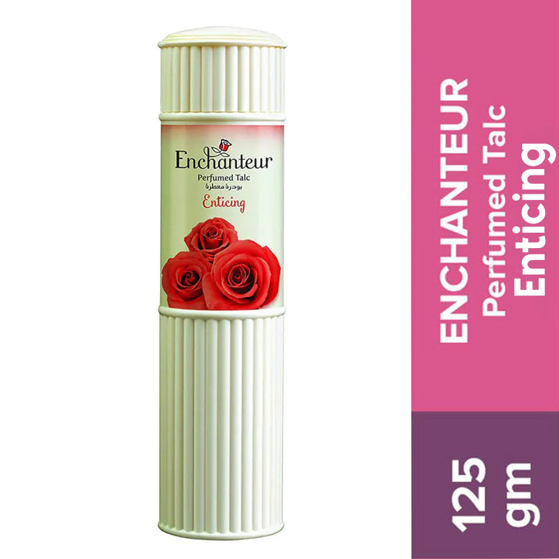 Enchanteur Enticing Perfumed Talcum Powder 125g - Long Lasting Floral Fruity Fragrance Body Powder for Soft Fresh Skin & Odor