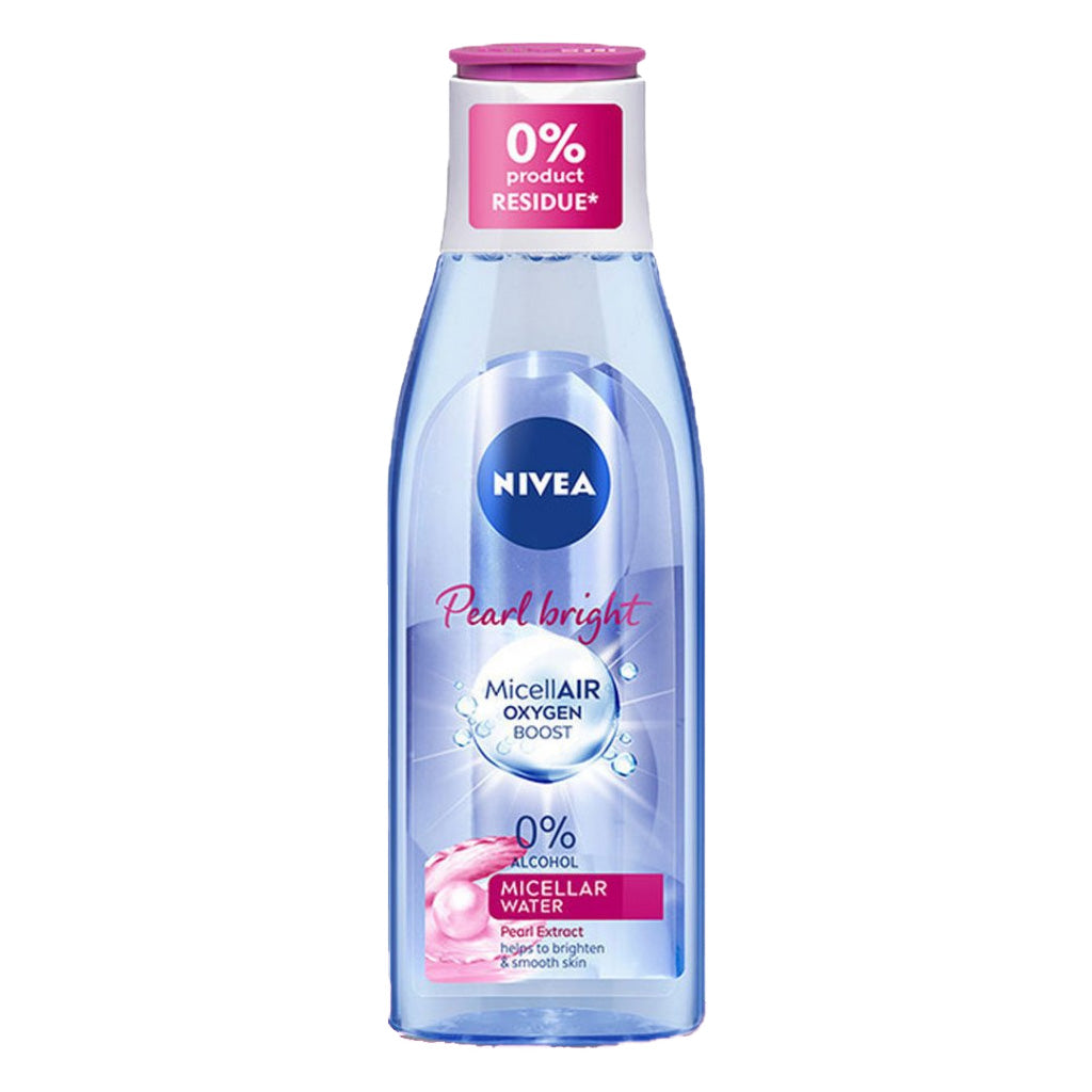 Nivea Pearl Bright MicellAir Oxygen Boost Micellar Water 200ml – 0% Alcohol, Brightens & Gently Cleanses Skin
