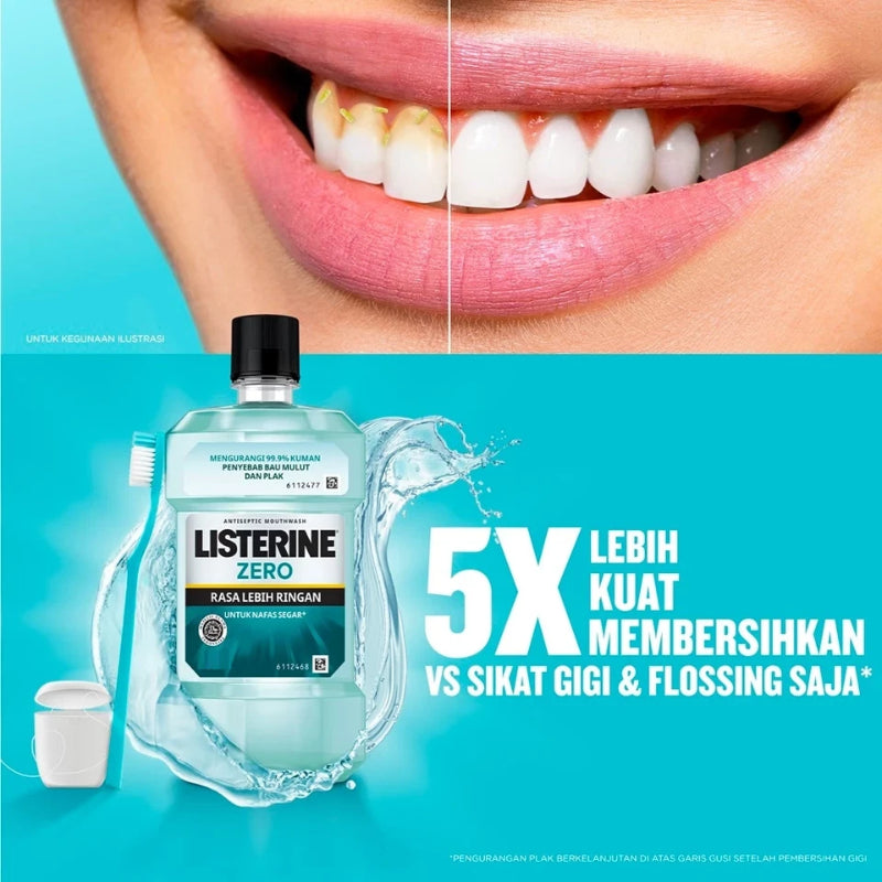 Listerine Zero Mouthwash 250ml Alcohol Free Fresh Breath & Gum Care