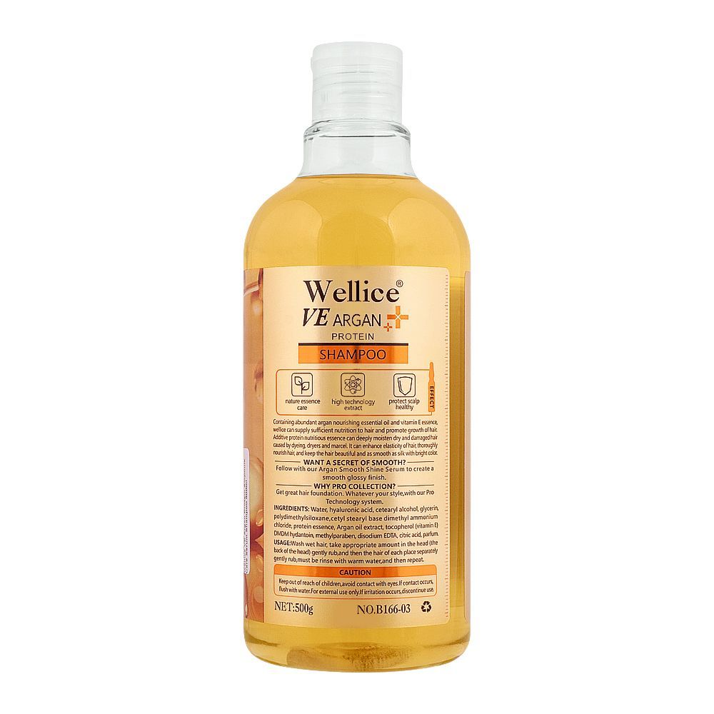 Wellice VE Argan Protein Serum Shampoo Ampoule Care 500ml - Deep Repair & Nourishing Hair Care for Smooth, Shiny & Strong Hai
