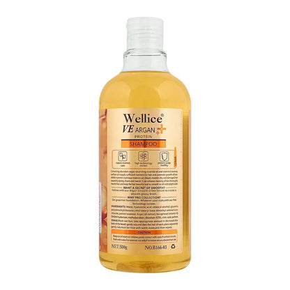 Wellice VE Argan Protein Serum Shampoo Ampoule Care 500ml - Deep Repair & Nourishing Hair Care for Smooth, Shiny & Strong Hai