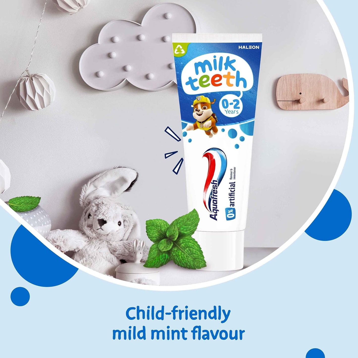 Aquafresh 0% Artificial Flavour & Sweetener Milk Teeth Toothpaste 0 - 2 Years 50ml - Gentle 24hr Protection Baby Toothpaste
