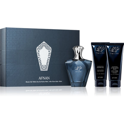 Gift Set Turathi Pour Homme Blue by Afnan Eau de Parfum 100ml+Shower Gel 100ml+After Shave 100ml Gift Set for Men