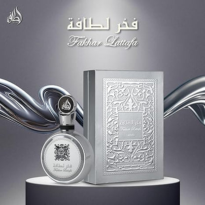 Lattafa Fakhar Platinum for Men EDP 100ml - Long Lasting Fresh & Woody Perfume (2025 New Arrival)