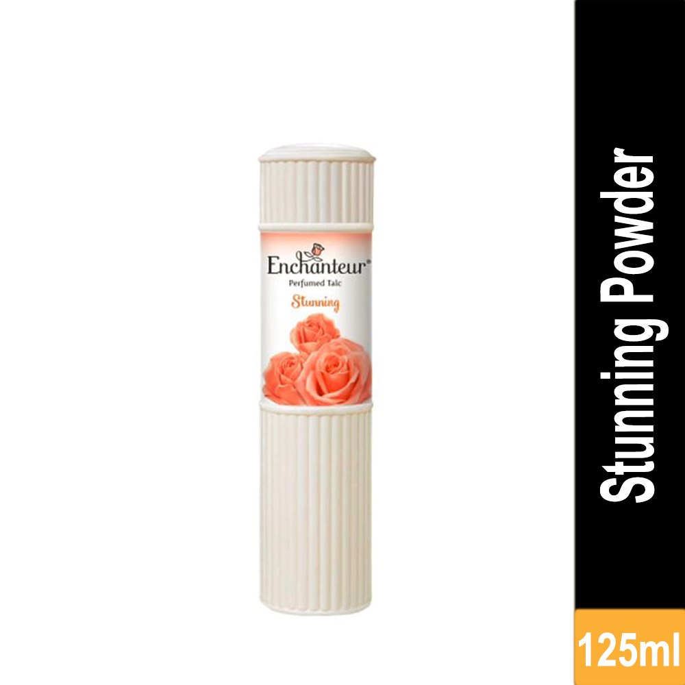 Enchanteur Stunning Perfumed Talc Powder 125g - Long Lasting Floral Fragrance Body Powder for Soft, Smooth & Fresh Skin Odor 