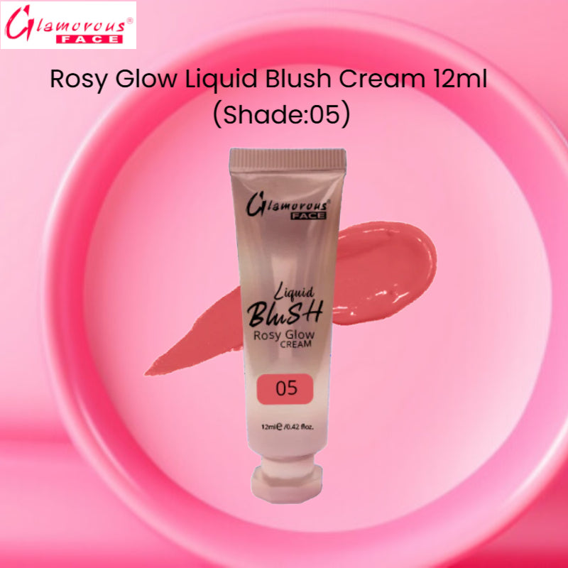 Glamorous Face Rosy Glow Liquid Blush Cream 12ml (Shade:05)