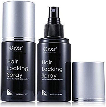 Dexe Hair Building Fibers 22 g with Hair Lock Spray 100 ml Instant Hair Thickening & Long-Lasting Hold