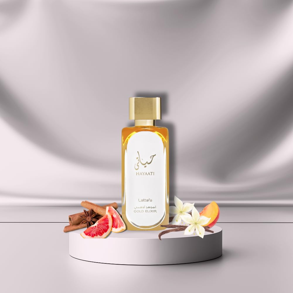 Lattafa Hayaati White Gold Elixir EDP 100ml - Long Lasting Unisex Perfume for Men & Women