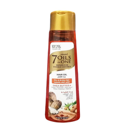 Emami 7 in 1 Shea Butter Damage Control Hair Oil 100ml – Nourishing Hair Care Oil for Deep Repair, Frizz Control & Smooth Shi
