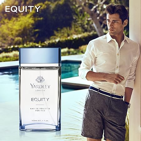 Equity by Yardley Eau de Toilette for Men 100ml - Fresh Marine Citrus Woody Fragrance Perfume with Long Lasting Masculine Sce