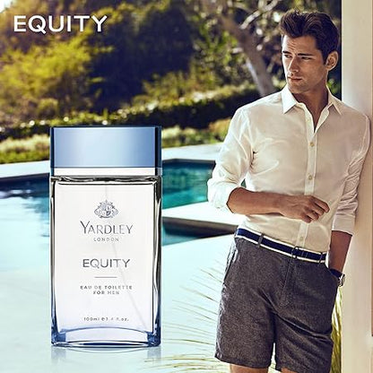 Equity by Yardley Eau de Toilette for Men 100ml - Fresh Marine Citrus Woody Fragrance Perfume with Long Lasting Masculine Sce