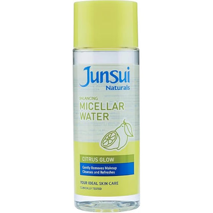 Junsui Citrus Glow Micellar Water 140ml – Gentle Makeup Remover & Facial Cleansing Water for Deep Cleansing, Brightening Citr