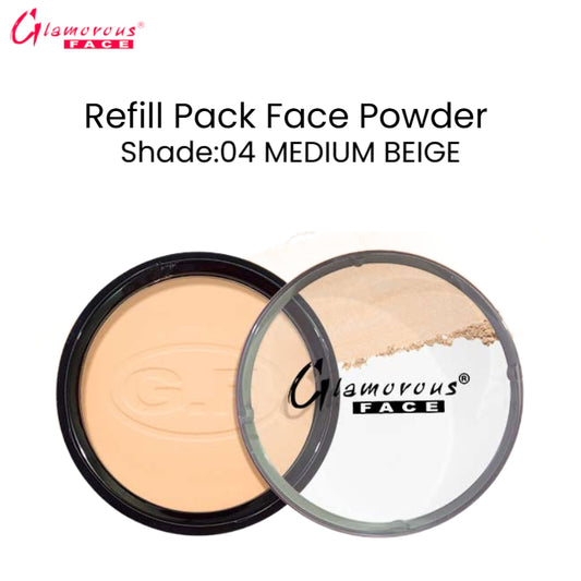 Glamorous Face Refill Pack Face Powder (Shade:04 Medium Beige